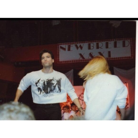 VTG 80s Alto Ego white french terry top tee shirt new wave retro street wear OS - Picture 12 of 15